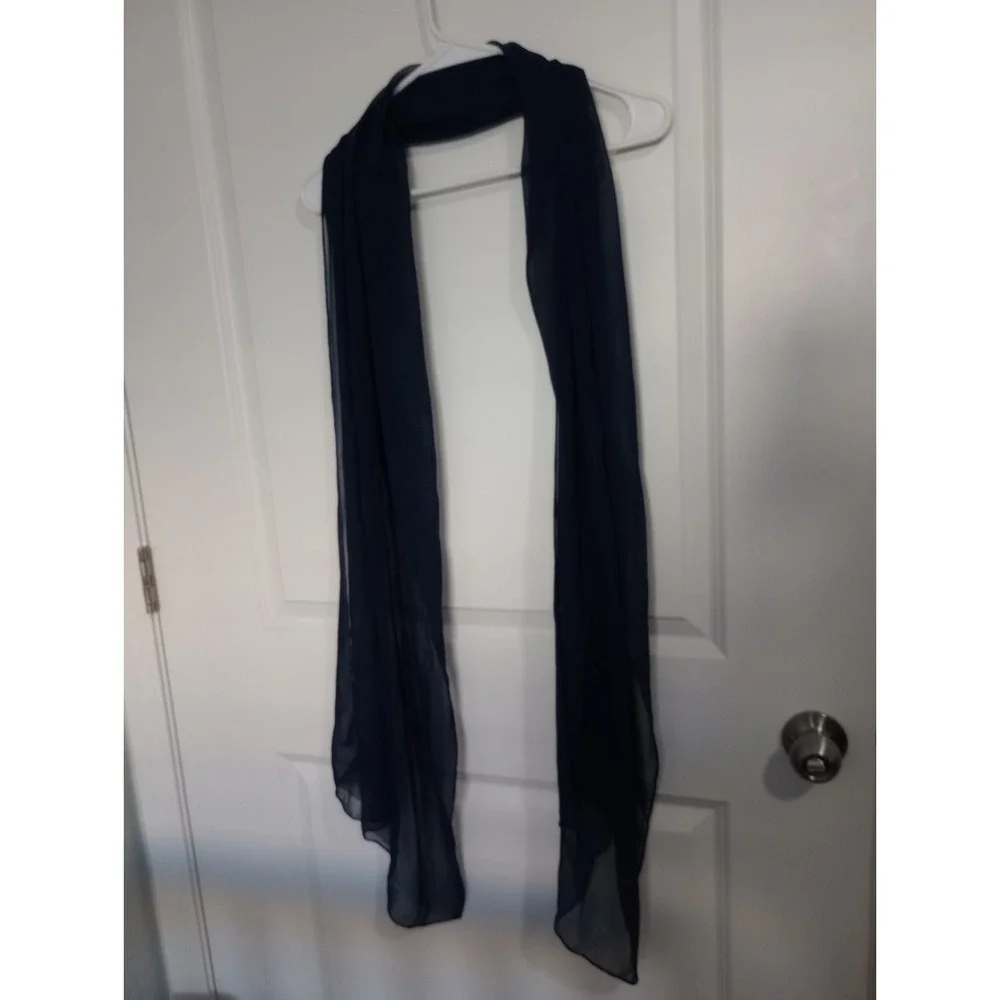 Echo‎ Woman & Home Black Sheer Chiffon Scarf 20x80 Lightweight Wrap